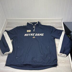 Adidas Notre Dame Fighting Irish Lightweight Lined Jacket Windbreaker Side Zip L